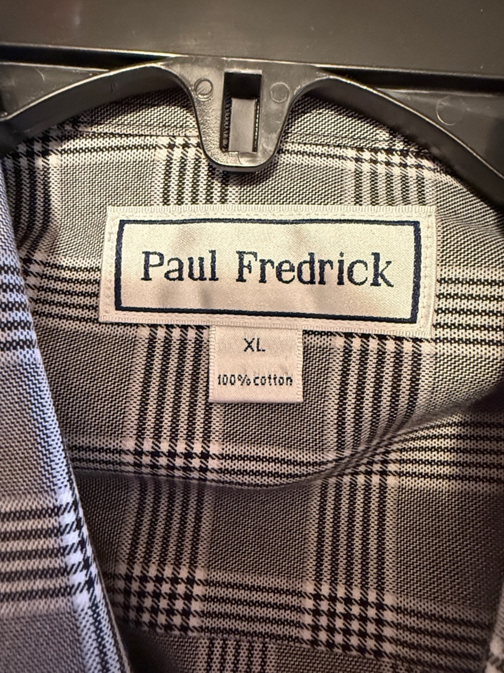 Paul Fredrick Black & White Plaid Cotton Button-Up - Picture 3 of 17